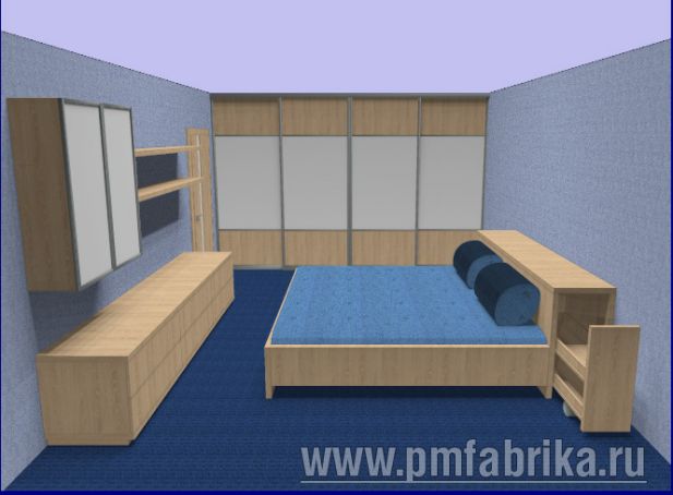 Дизайн-проект мебели для спальни на Дунайском пр.